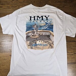 HMY Yachts Just 1 More Hook-Up Skeleton Fishing Marlin Graphic T-Shirt XL